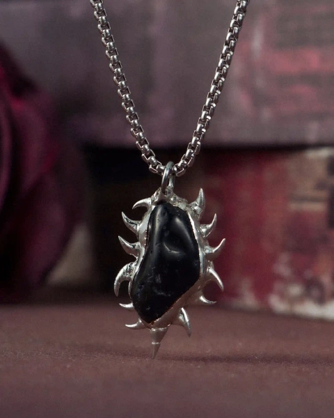 Solder Alchemy - Dreamcrush, Occult Soldered Obsidian Necklace