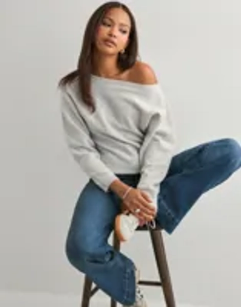 Wide Neck Knit Sweater