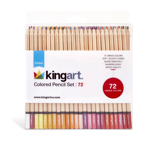 KINGART Studio Colored Pencils Set – 72 Soft Wax-Based Cores for Drawing & Coloring for Artists and Beginners - Walmart.com