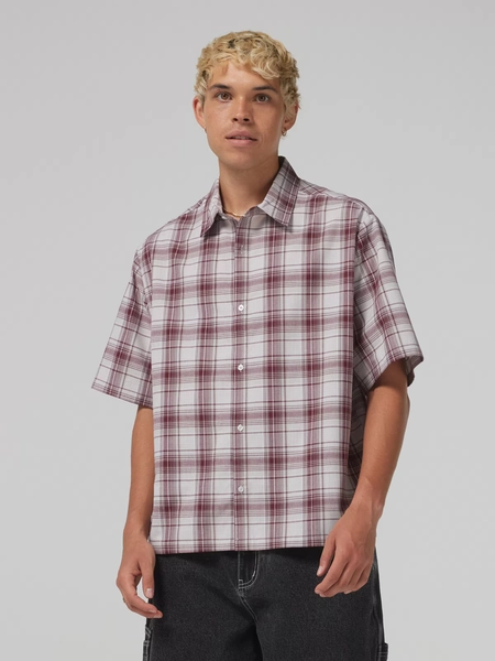 Check Skate Shirt  Maroon Grey - Jay Jays Online