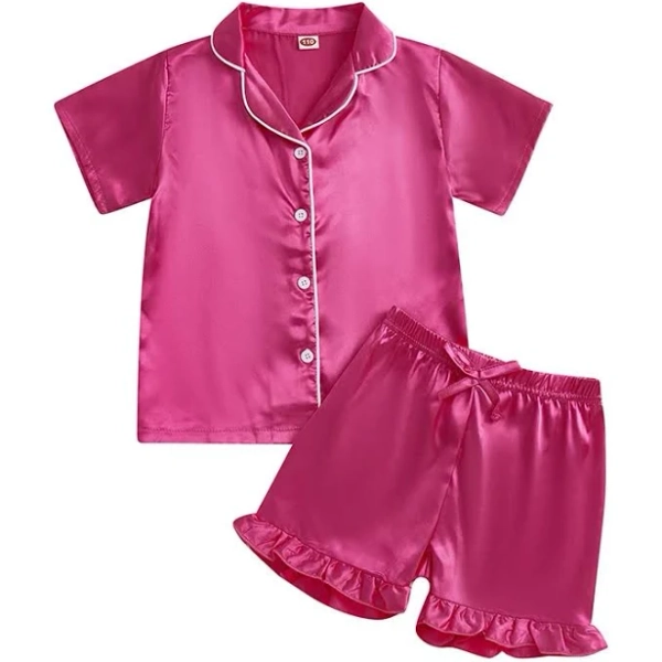Kids Girls Satin Pajama Set