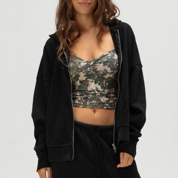 Tillys Women's Oversized Zip-Up Hoodie