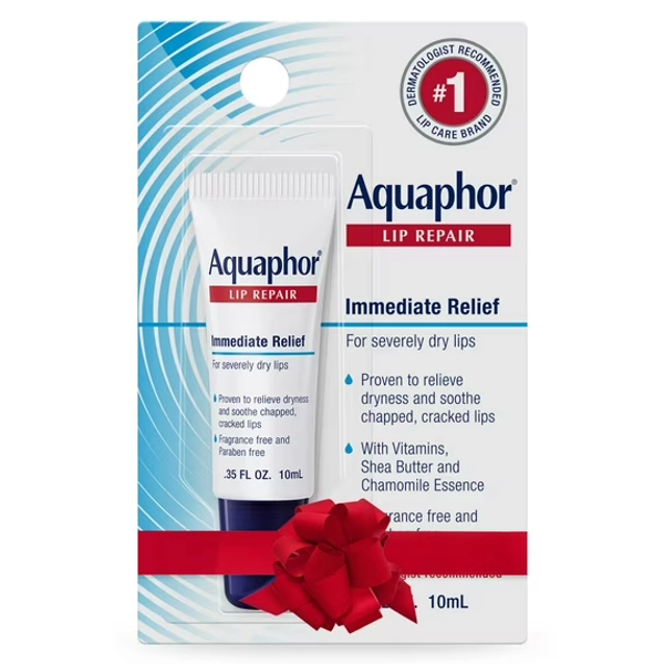 Aquaphor Lip Repair Ointment for Dry Lips with Shea Butter, Holiday Gifts, 0.35 fl oz