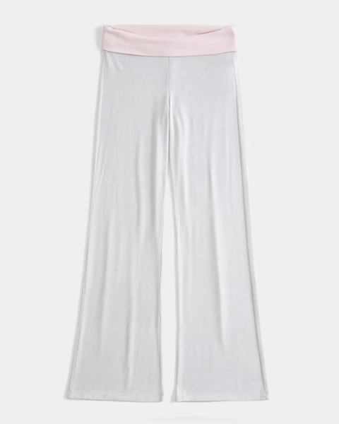 Always Cosy Knit Foldover Waist Flare Trousers