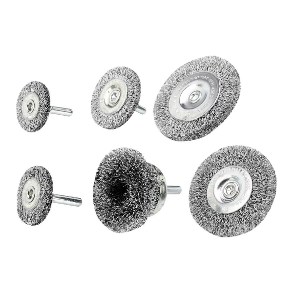 6 Piece Wire Wheel and Cup Brush Set