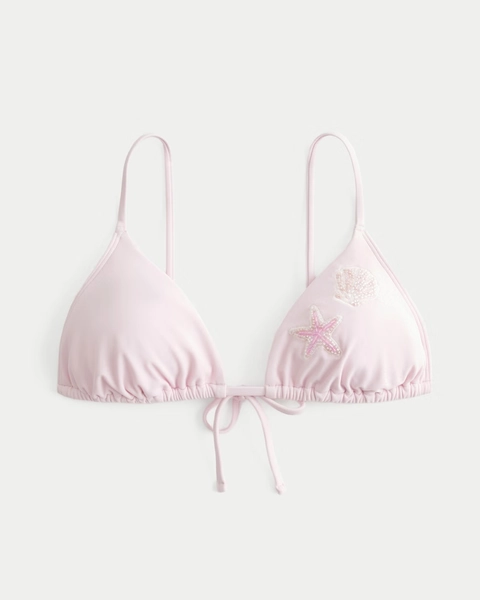 Over-the-Shoulder Beaded Triangle Bikini Top