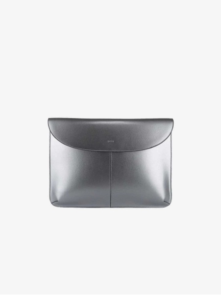 Loyalty Vegan Apple Leather Laptop Bag | Silver - 13-14"