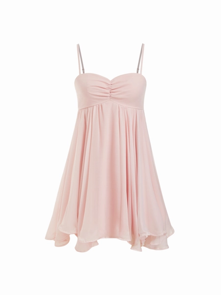 Chiffon Chiffon Sweetheart Asymmetrical Hem Mini Dress For Date Vacation Daily Casual