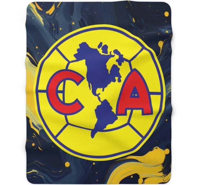 Club America Futbol Deportivo Sherpa Fleece Blanket/ Cobija Mexicana Liga MX | Christmas Gift, Regalo para Navidad, Lightweight Blanket
