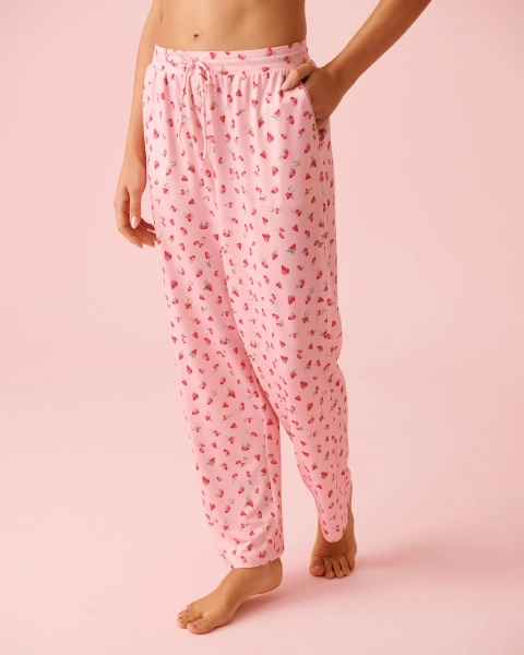 Pantalon de pyjama ultra doux imprimé fraise - TTG