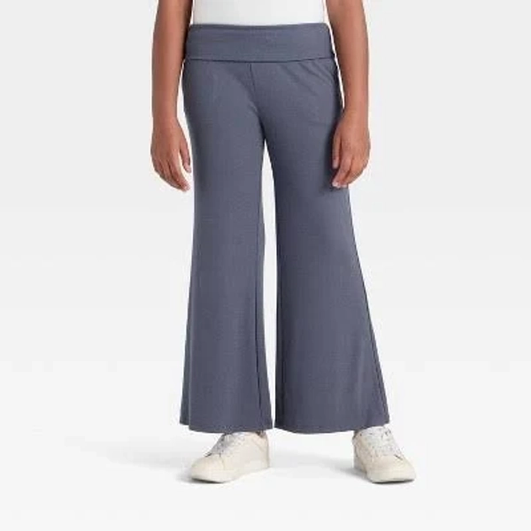 Girls' art class Foldover Waist Cozy Ribbed-Knit Flare Pant