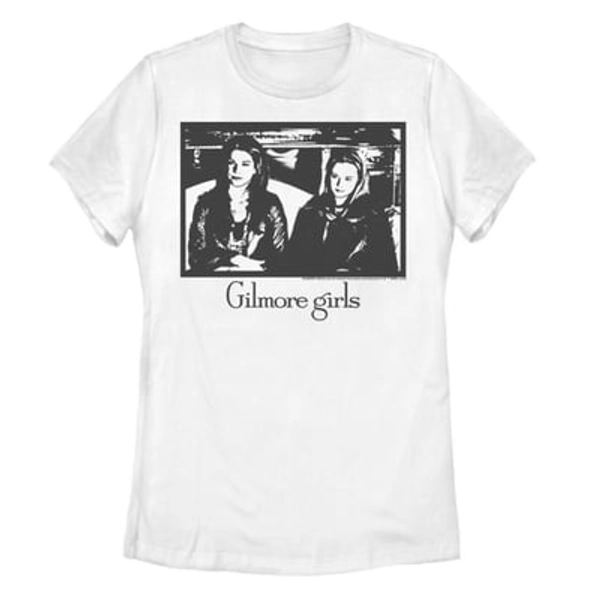 Licensed Character Juniors' Gilmore Girls Rory & Lorelai Graphic Tee, Girl's, Size: XXL, White