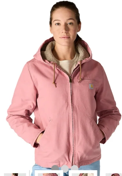 Women's Sherpa Lined Jacket - Loose Fit - Washed Duck - 3 Warmest Rating