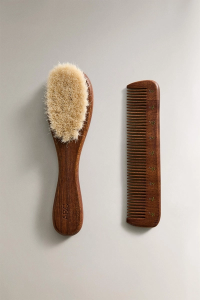 BABY FLORAL BRUSH AND COMB SET