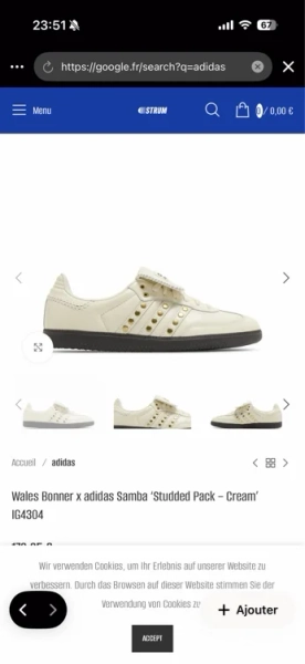 Wales Bonner x adidas Samba 'Studded Pack - Cream' IG4304 - CINSTRUM – Votre Boutique de Sneakers