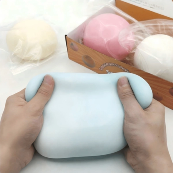 1pc 10cm Super Large Fluffy Slime Ball, Jumbo Stress Relief Squeezy Toy, Slow Rebound Squeeze Toy, Huge Fluffy Slime, Perfect Gift For Birthday, Easter, Surprise - Size Blue Giant Squeeze