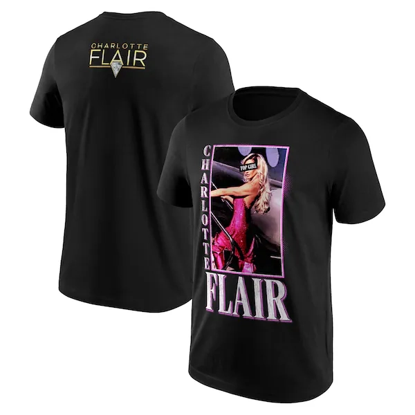 WWE Charlotte Flair Top Girl T-Shirt - Black - Mens
