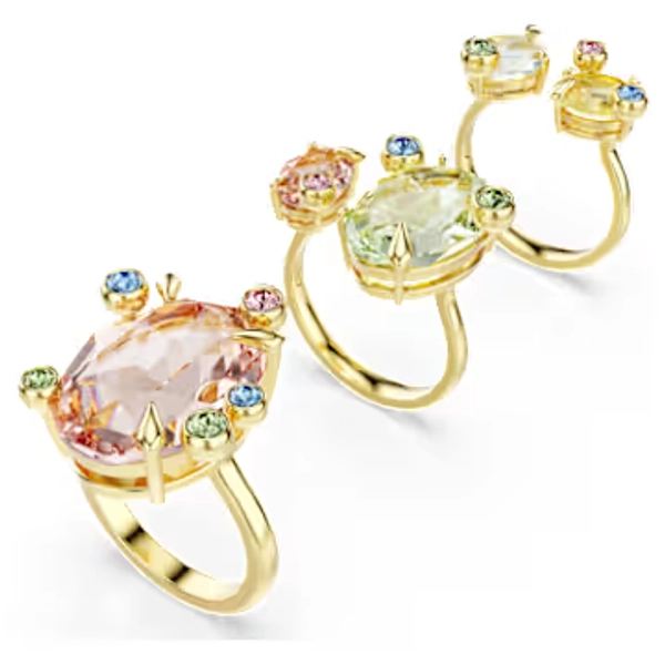 Bague Gema, Parure (3), Tailles variées, Multicolore, Placage de ton or