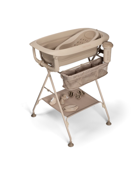 Luxury Bath Kit Mocha - Foldable baby bathtub with bath stand