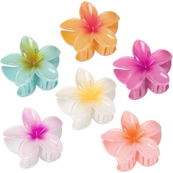 Women's Hawaiian Hibiscus Flower Hair Claw Clips