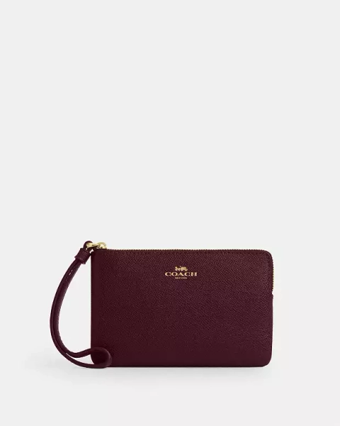 Gold Corner Zip Wristlet