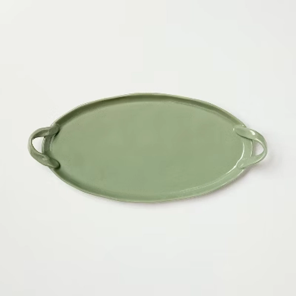 16"x7.75" Ceramic Decorative Tray Green - Hearth & Hand™ with Magnolia