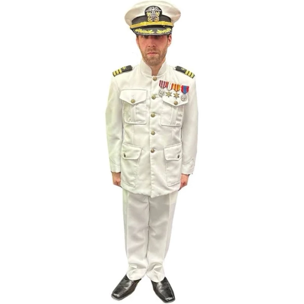 Production Quality USN Navy Admiral Adult Uniform Costume