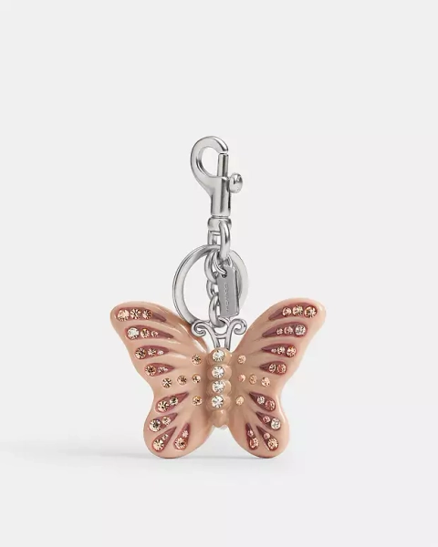 Silver/Cream Butterfly Bag Charm