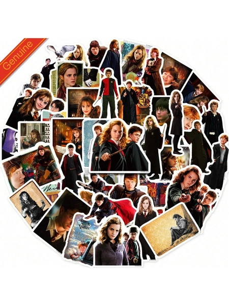 Harry Potter 50 Pcs Classic Magic World Movie Poster Sticker,  Series Film Newspaper And Characters Stickers,  Ron Hermione Malfoy, Vinyl Waterproof Decals For Water Bottle Laptop Bumper Bottle Water Bottle Computer Cell Phone Hat Car, Fun Stickers For Teens Adults,Souvenir Gift Birthday Gifts[Officially Licensed]
