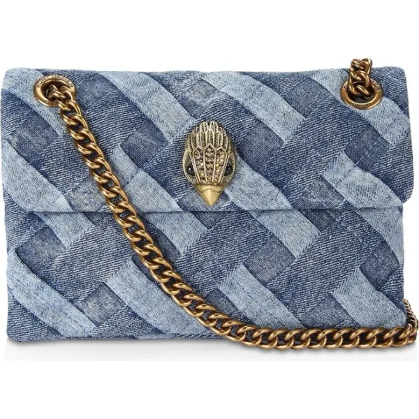 Kurt Geiger London Women's Mini Kensington Quilted Denim Crossbody Bag