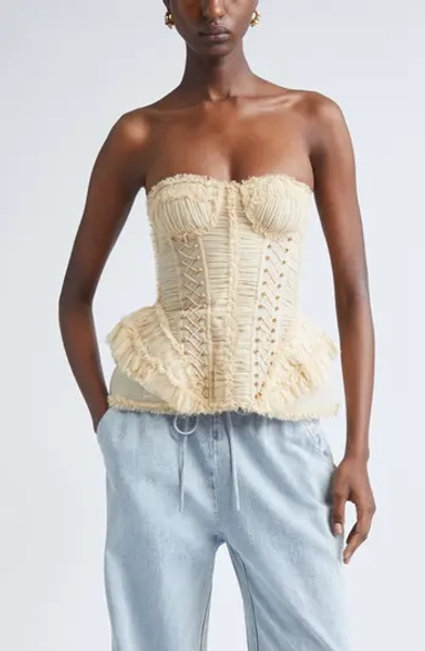 Rebellion Frayed Silk Corset Top