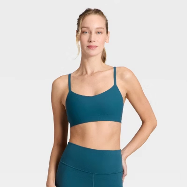 Women's Everyday Soft Light Support Strappy Sports Bra - All In Motion™ Varsity Blue L