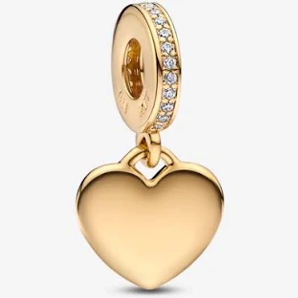 Pandora Engravable Heart Drop Charm