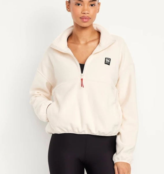 Old Navy Women's Oversized Cropped Microfleece