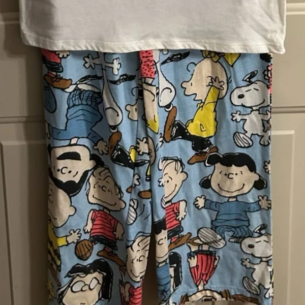 PEANUTS SLEEP PAJAMA SET SNOOPY CHARLIE BROWN SIZE XS PJS HYBRID