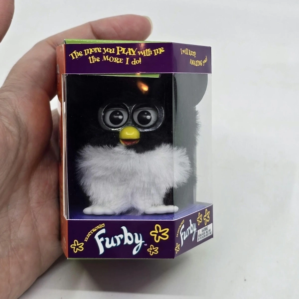 World's Smallest Furby Black & White Miniature Scale World's Smallest Custom Mini Box With Figure