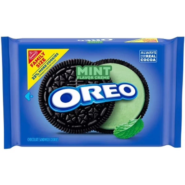 Oreo Mint Creme Chocolate Sandwich Cookies Family Size - 18.71oz