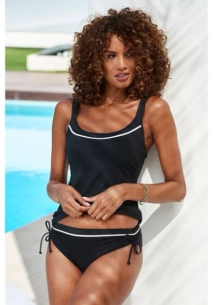 Lascana Women's Two-Tone Underwire Tankini Swimsuit Top