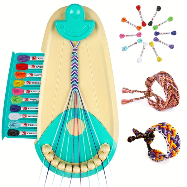 Friendship Bracelet Making Kit Toys, Girls Gifts Ideas, Birthday Present For Teen Girl, Arts And Crafts String Maker Tool, Bracelet DIY, Kids Travel Activity Set halloween and christmas gift