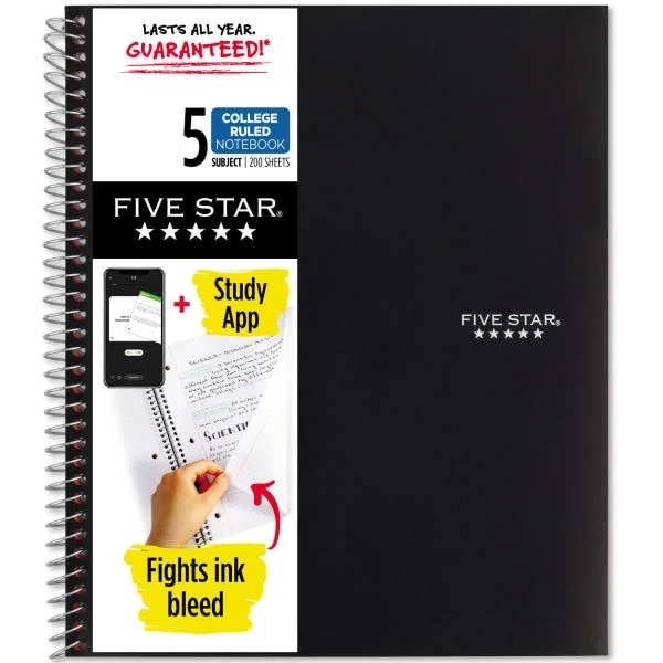 Five Star 5-Subject Notebook