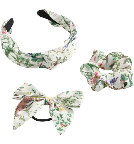 Fable England Meadow Creatures Marshmallow Headband, Scrunchie & Bow Set of 3