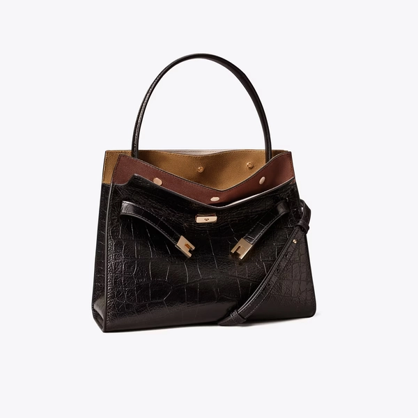 Small Lee Radziwill Embossed Double Bag: Women's Designer Satchels | Tory Burch