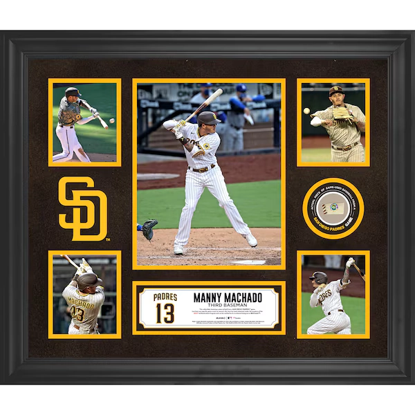Manny Machado San Diego Padres Fanatics Authentic Framed 5-Photo Collage with Piece of Game-Used Baseball