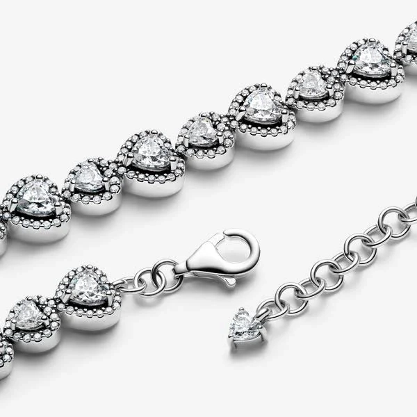 Pandora Sterling Silver Halo Hearts Bracelet