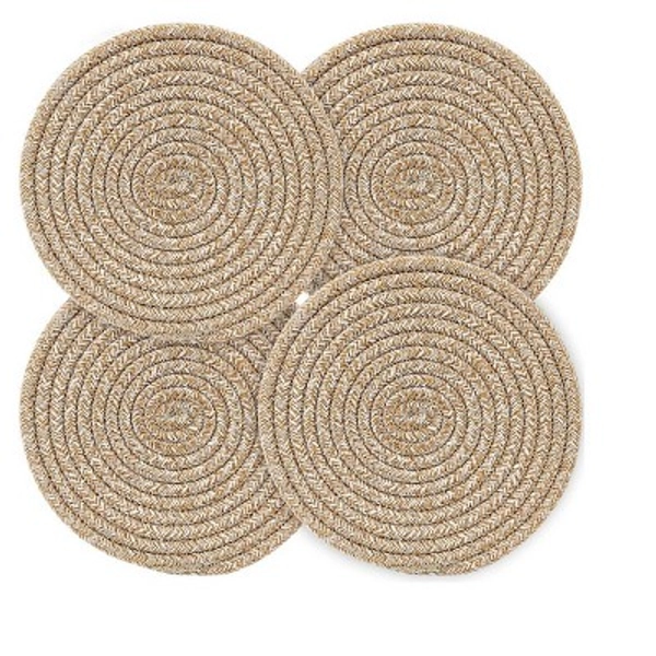 Itopfox Pot Holders Trivets Set of 4, 100% Pure Cotton Thread Weave for Hot Dishes, Pots, Bowls, Teapots, and Hot Pots, Kitchen Essentials