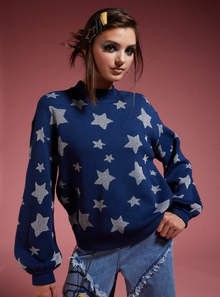 Coraline Star Glitter Knit Girls Sweater
