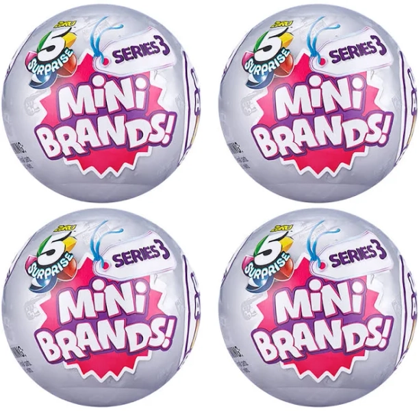 5 Surprise Mini Brands! Series 3 (Bundle of 4 Mystery Packs)