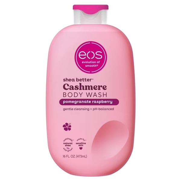 eos Shea Better Cashmere Body Wash, Pomegranate Raspberry, Creamy Gel Formula, 16 fl oz.