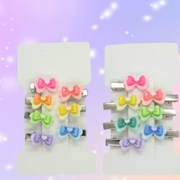 Kawaii Heart Bows Mini Barrette