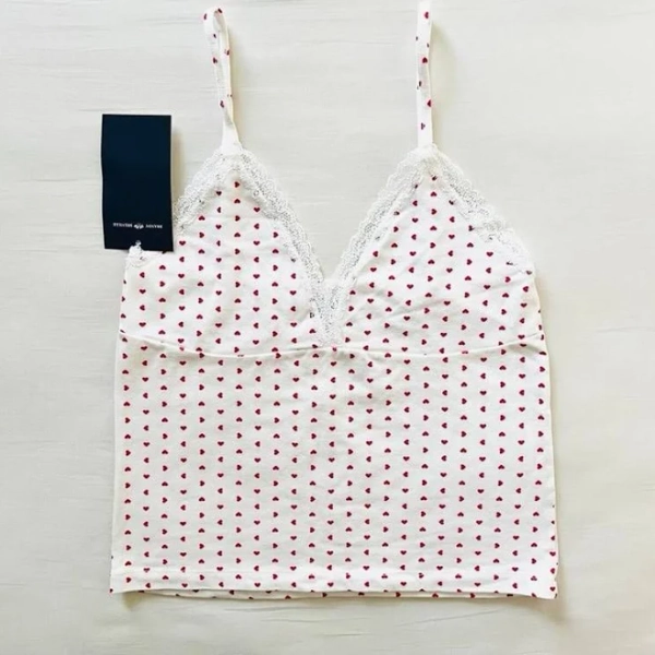 Brandy Melville BNWT Brandy Melville/John Galt Lace Red Heart Amara Tank 20 X 14 - New Women | Color: Red | Size: One Size